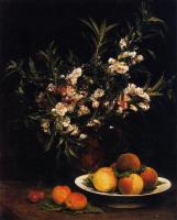 Fantin-Latour, Henri - Still Life Balsimines, Peaches and Apricots